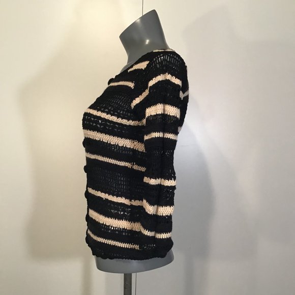 Whistles Crochet Knit Button Front Cardigan  Size 2 - Picture 4 of 11